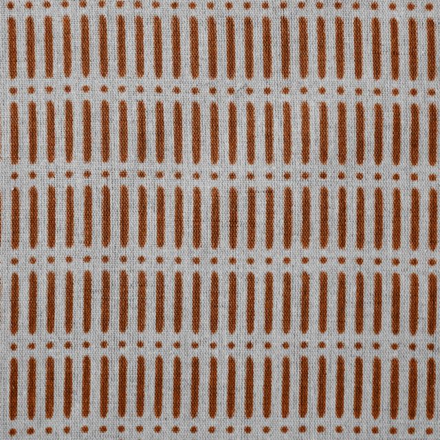 Egenia Burnt Orange - Natural curtain fabric, Orange abstract print