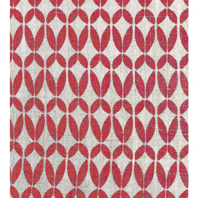 Siruna Cherry - Leinen-Baumwollstoff, Rot abstraktes Muster
