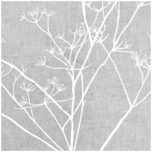 Chervil White - White Chervil pattern on Natural coloured fabric