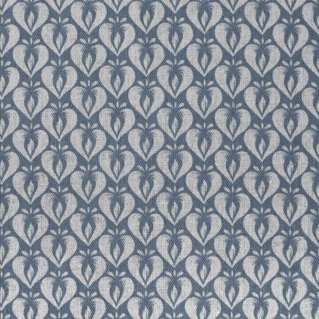 Mimosa Denim - Curtain fabric with Blue abstract print