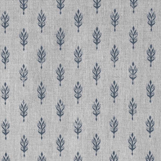 Sariann Denim - Curtain fabric with Blue botanical print