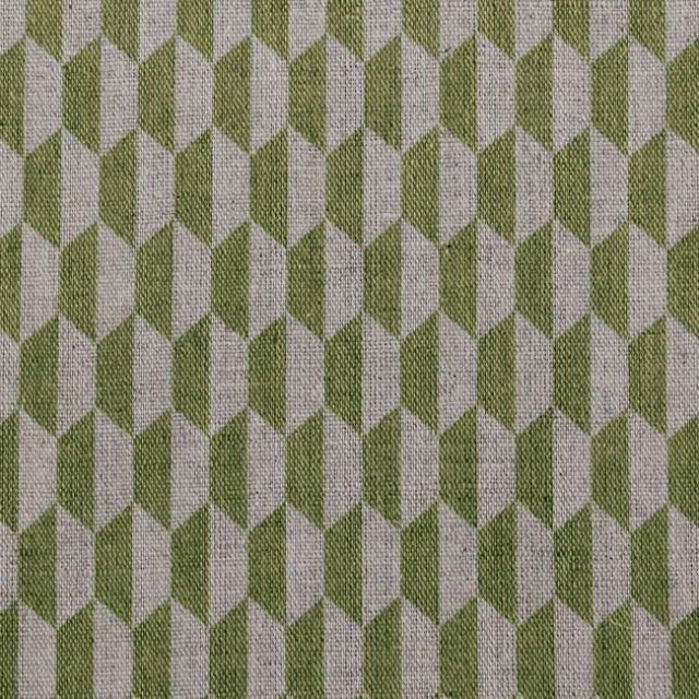 Lana Khaki - Fabric for curtains, Green Print