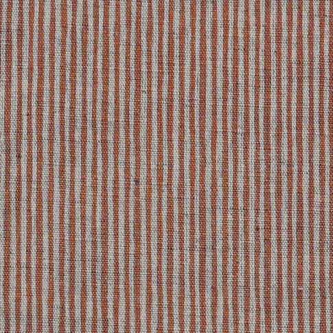 Laila Burnt Orange - Curtain fabric with Orange stripes