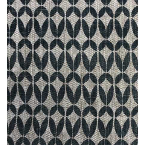 Siruna Charcoal - Leinen-Baumwollstoff, Dunkelgrau abstraktes Muster