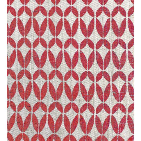 Siruna Cherry - Leinen-Baumwollstoff, Rot abstraktes Muster