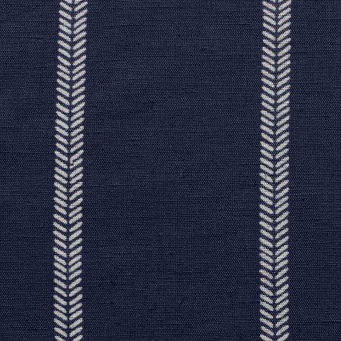 Rana Deep Blue- Blue curtain fabric with hand drawn stripes