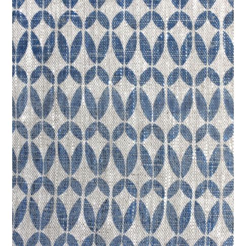 Siruna Denim - Leinen-Baumwollstoff, Blau abstraktes Muster