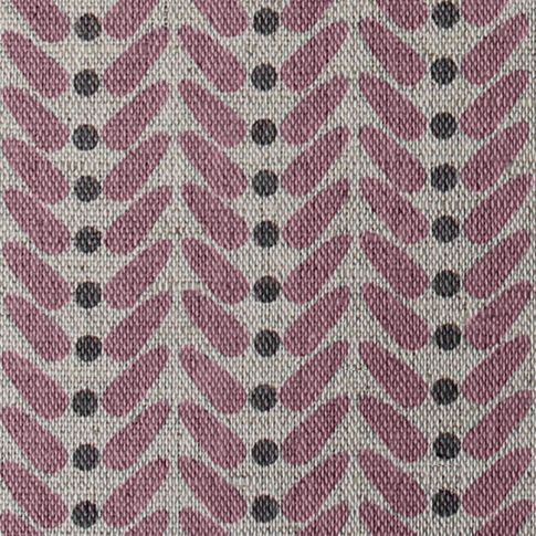 Hulda Dusty Pink - Stoff für Vorhänge, Altrosa / Grau Muster