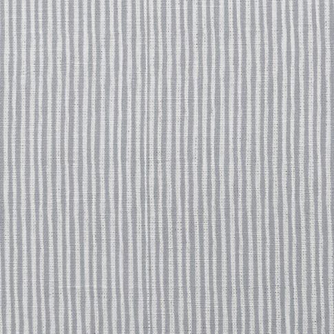 Maisa Greige - Weißer gestreifter Leinenstoff, Graue Streifen
