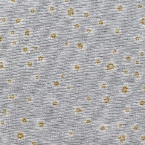 Janika Dijon - Linen Curtain fabric with flower print