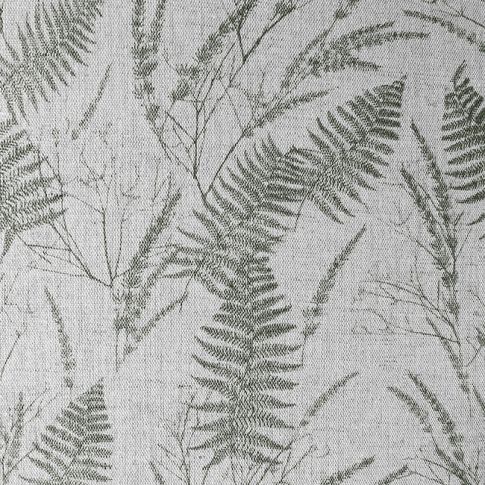 Fernia Khaki - Vorhangstoff mit Grünem botanischem Muster