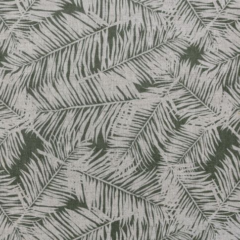 Gabi Khaki - Gardinenstoff, Grünes botanisches Muster