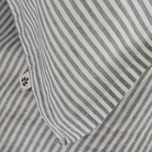 Linen Duvet Cover King, Grey Stripe
