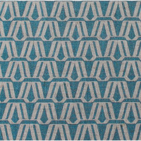 Elva Marine - Leinen-Baumwollstoff, Blau abstraktes Muster