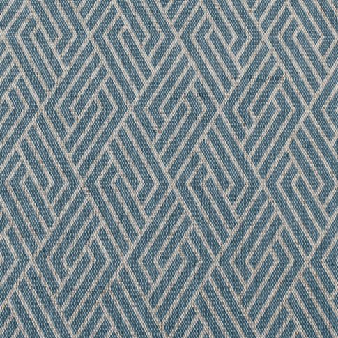 Vera Marine - Leinen-Baumwollstoff, Blau abstraktes Muster