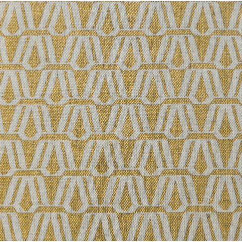 Elva Mustard - Leinen-Baumwollstoff, Senfgelb abstraktes Muster