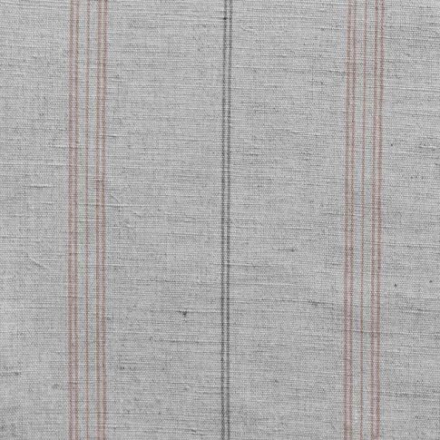 Elise New Blush- Linen Cotton mix curtain fabric, Pink & Grey stripes