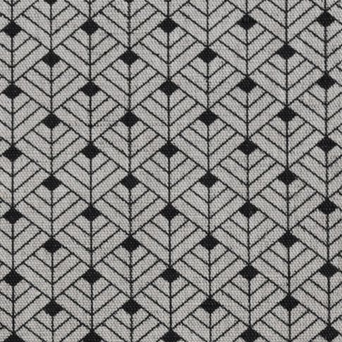 Rine Noir - Gardinenstoff, Schwarzes geometrisches Muster