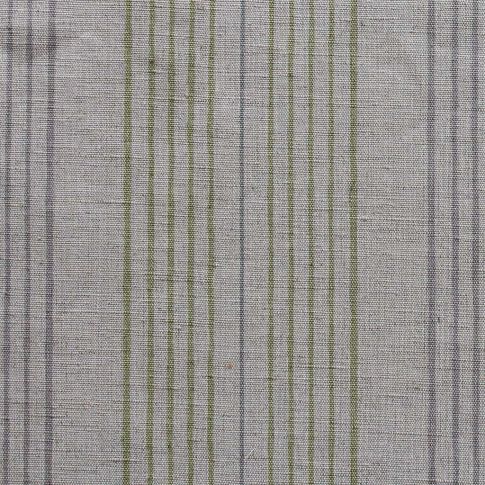 Else-Olive-  Linen Cotton mix curtain fabric, Green & Grey stripes
