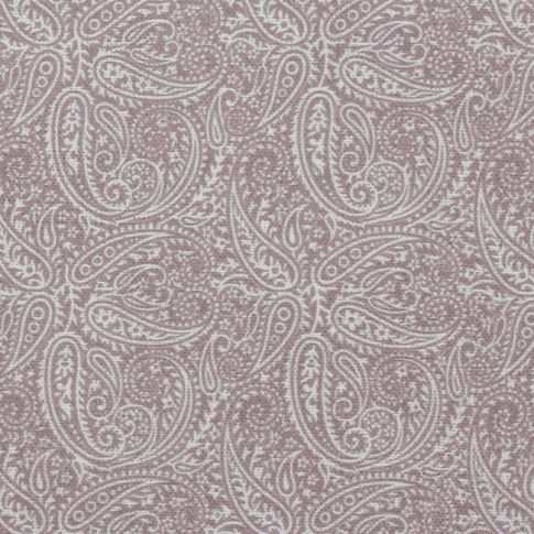 Gigi Peony - Weißer Stoff aus 100% Leinen mit rosa Paisley Muster