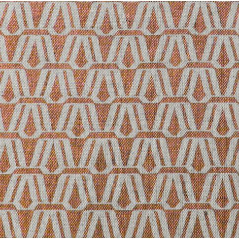 Elva Tangerine - Leinen-Baumwollstoff, Orange abstraktes Muster