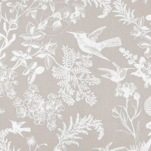 Marianne Taupe - Curtain fabric with Light Brown botanical print