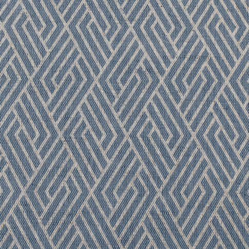 Vera True Blue - Leinen-Baumwollstoff, Blau abstraktes Muster